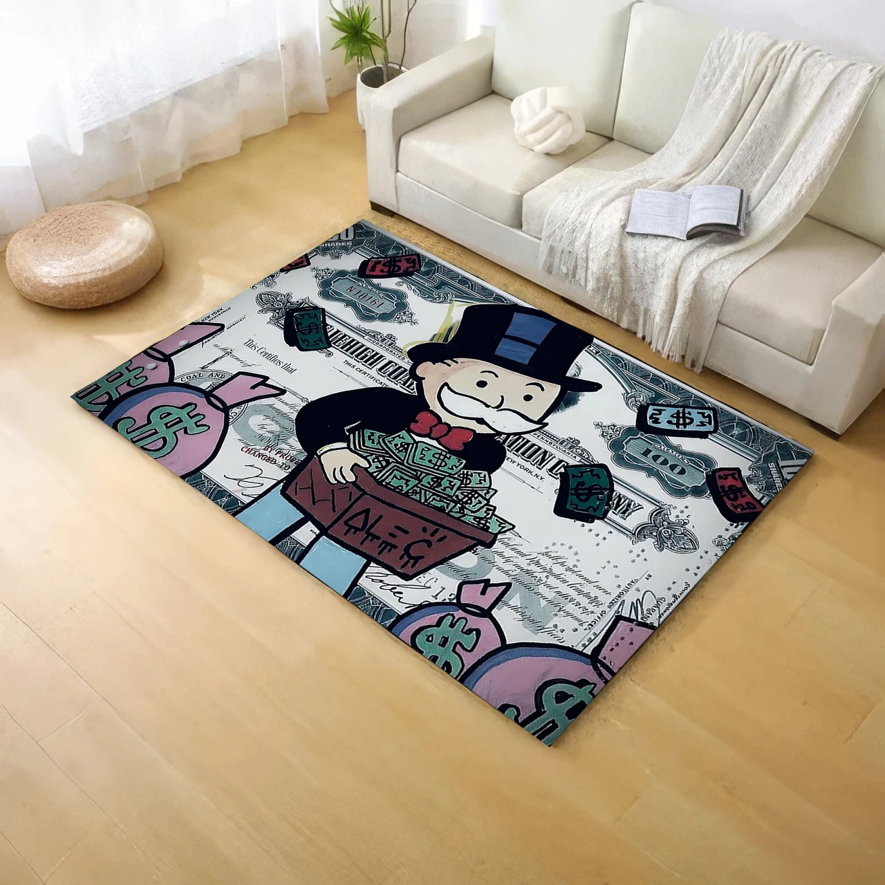 Cartoon Luxury D-Dollar M-MonopolyS Door Mat for Living Room Bedroom Kitchen Doormat Area Non-Slip Rug