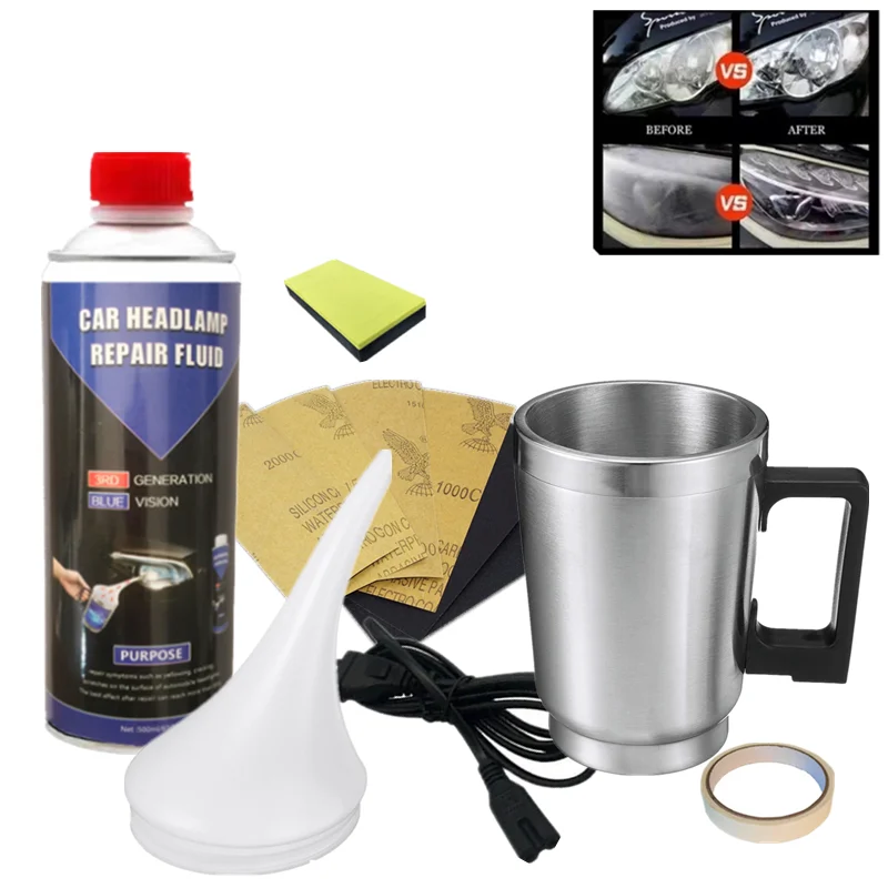 Headlight  Cars renovator liquid polymer Polishing Kits Headlamp Lens Oxidation Renew car headlights Electrical Heating Cup