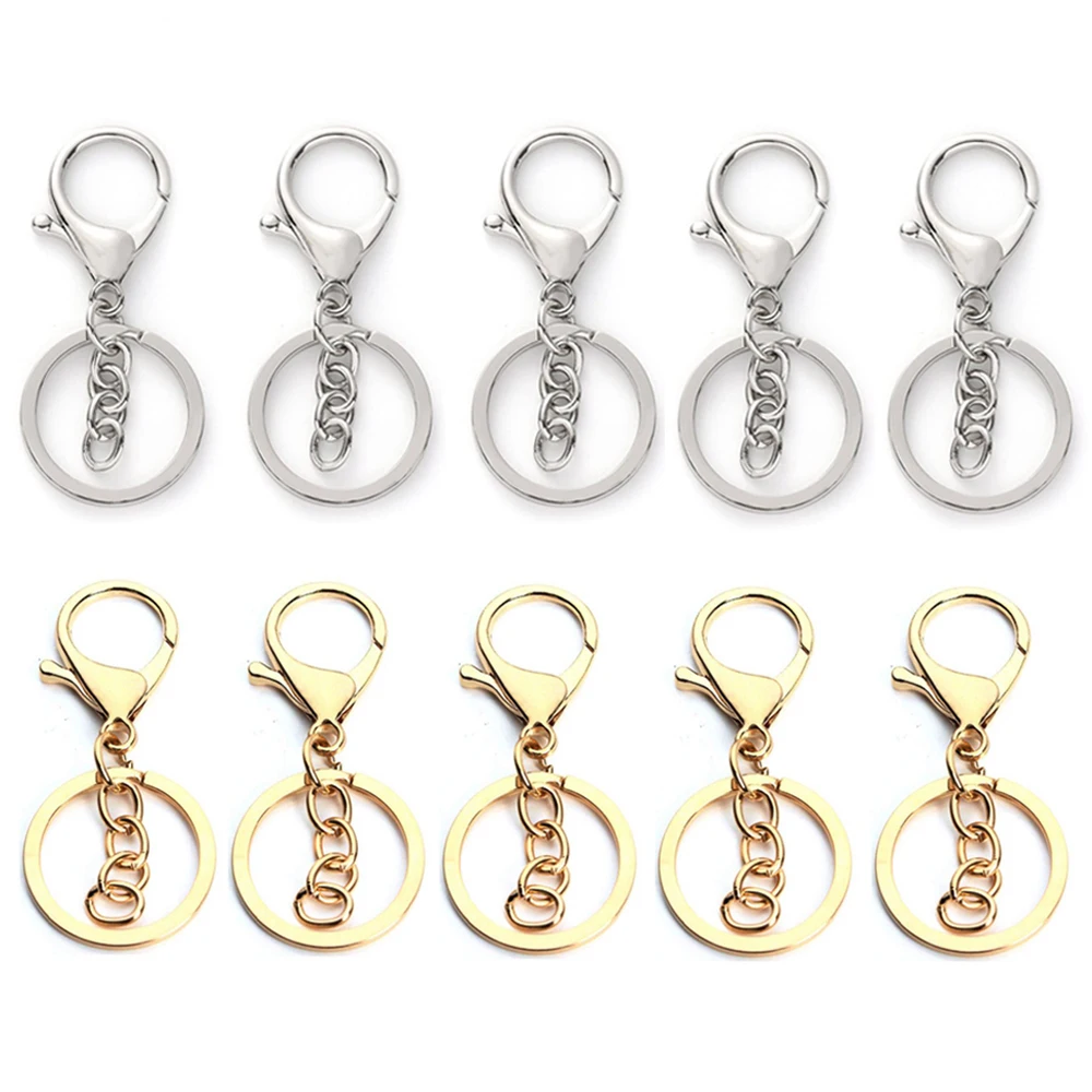 10Pcs Lobster Claw Clasps Key Chain Swivel Clasps Hook Clips Jump Ring Lobster Clasps Key Ring Loop for DIY Craft Jewelry Making
