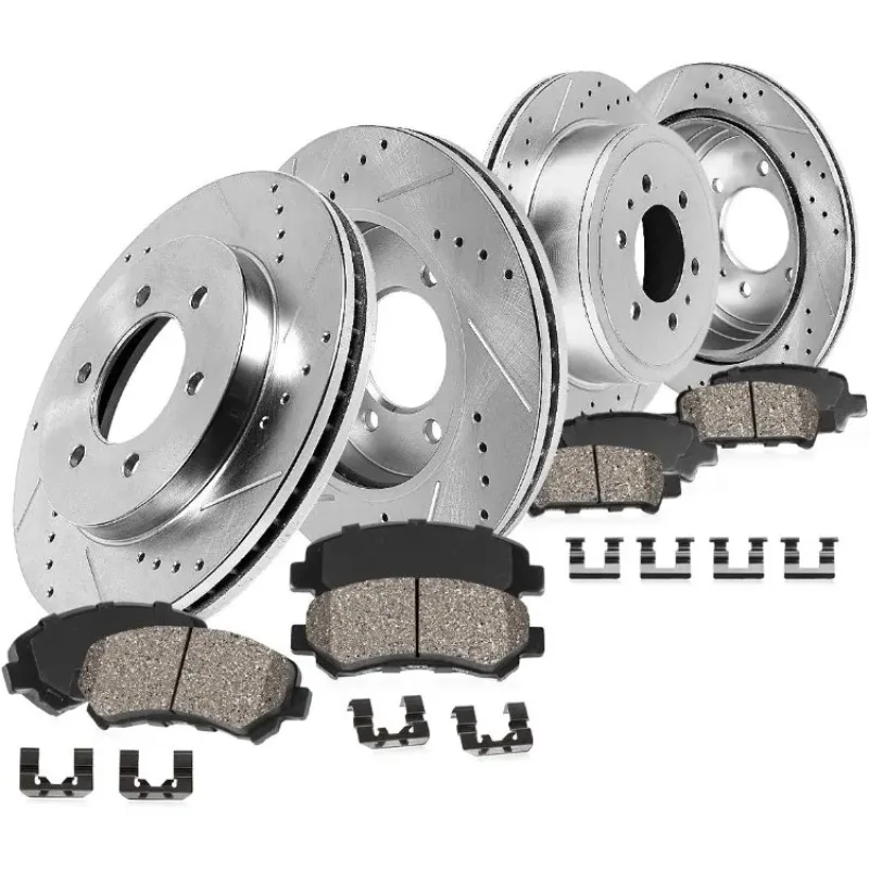 تسليم سريع 350 مللي متر + خلفي 348 مللي متر D/S 6 العروة [4] الدوارات + منصات الفرامل السيراميك + مقاطع [ يناسب 2012 2013 2014 2015 2016 2017 فورد F150