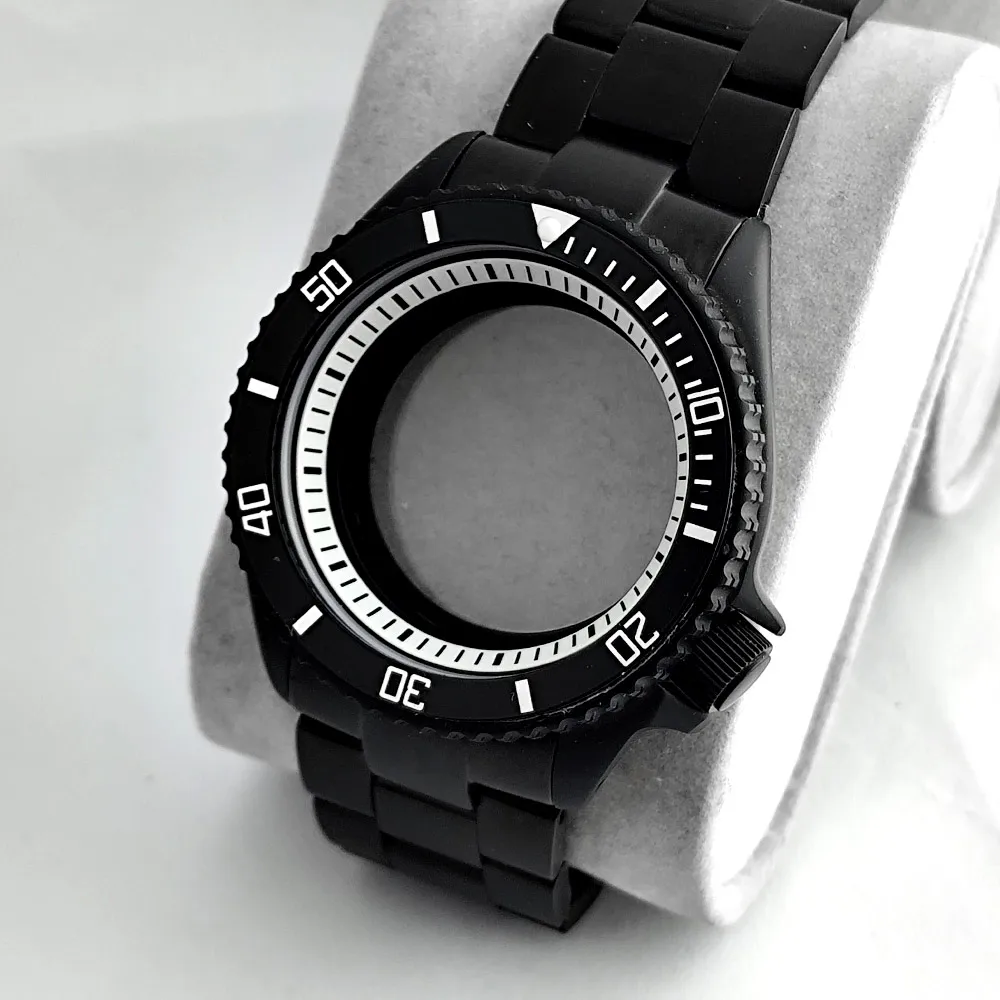 Anti-Reflective Classic 42mmfrosted black Case Fit NH35 NH36 Movement Sapphire Watch parts accessories part Watch Case