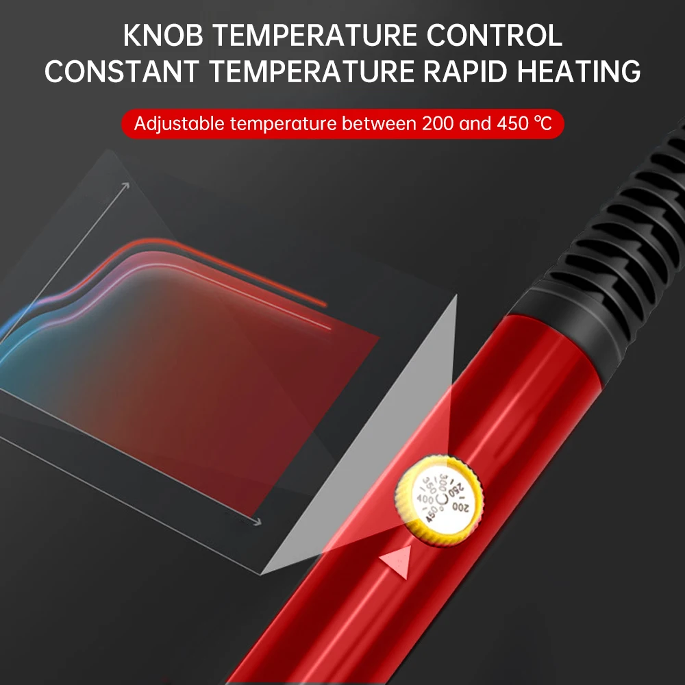 60W Adjustable Temperature Electric Soldering Iron 220V 110V Welding Solder Rework Station Heat Pencil Tips Repair Tool Kit
