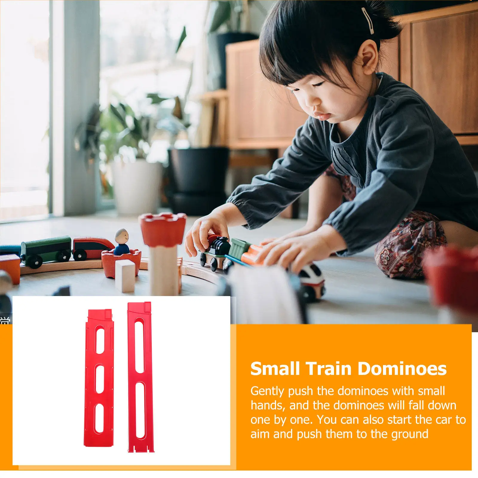 

2Pcs Domino Train Accessories Bright Color Plastic Clips Easy Hold Domino Laying Game Helpful Kids Hands-on Development