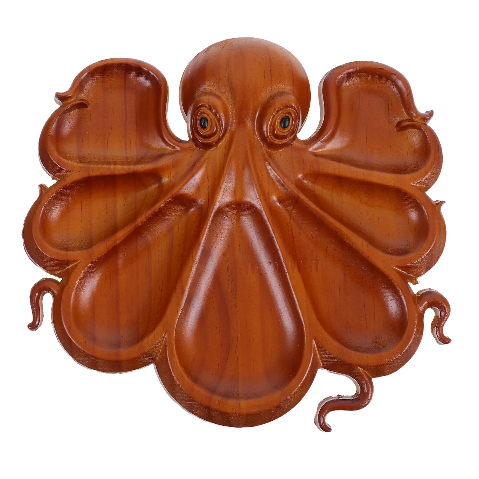 

Деревянный сервировочный поднос в стиле осьминога, натуральная отделка, тарелка с фруктами, органайзер для закусок, праздничное блюдо для использования в помещении и на открытом воздухе