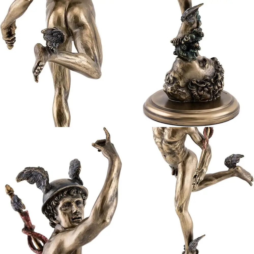 

14.5 Premium Cold Cast Bronze Replica of Mercury Statue, Antique Roman God Sculpture by Giovanni da Bologna