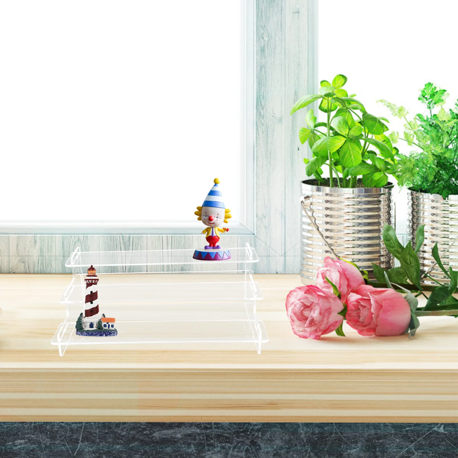 Clear Acrylic Display Stand For Anime Figures Cupcake Shelf Organizer Desserts Holder Jewelry Display Risers Stand Perfume Stand