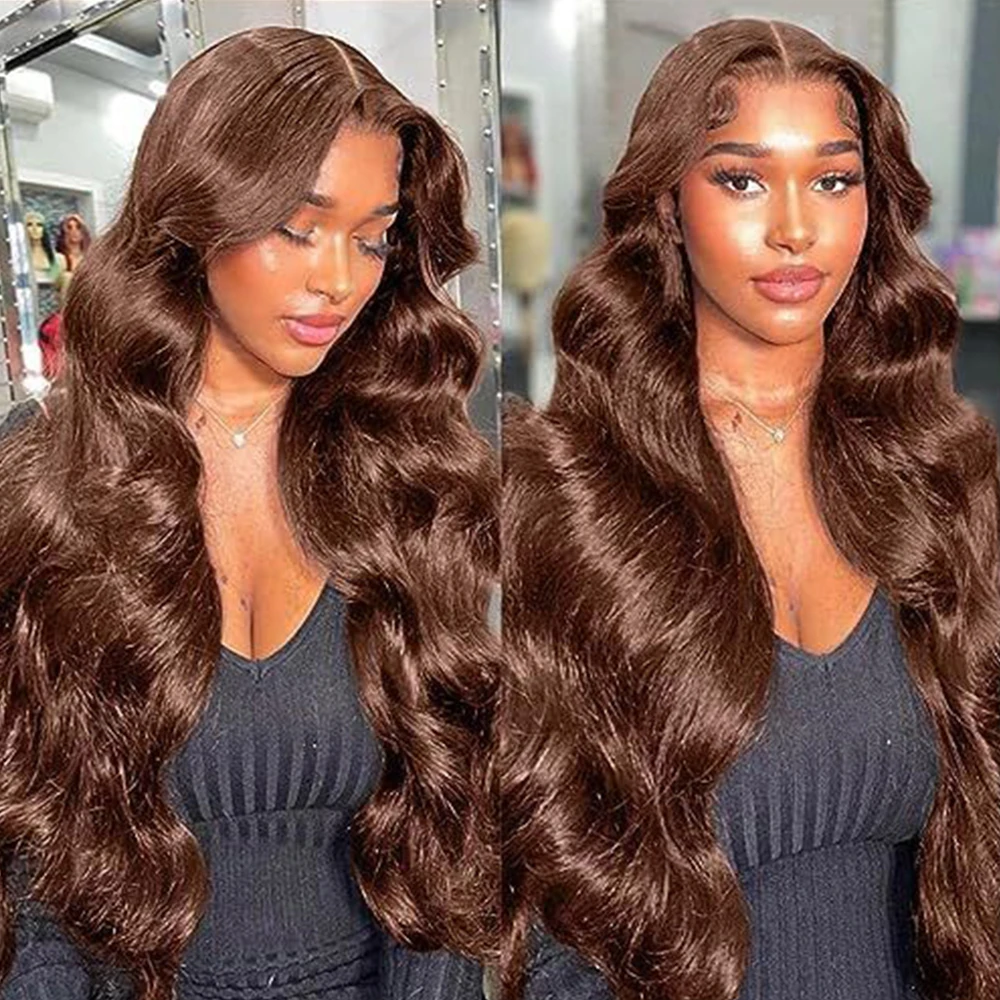 

Chocolate Brown Lace Front Wigs Hd Lace Frontal Wig Human Hair Preplucked 13x6 Hd Lace Frontal Wig Human Hair Wigs Moxika Hair