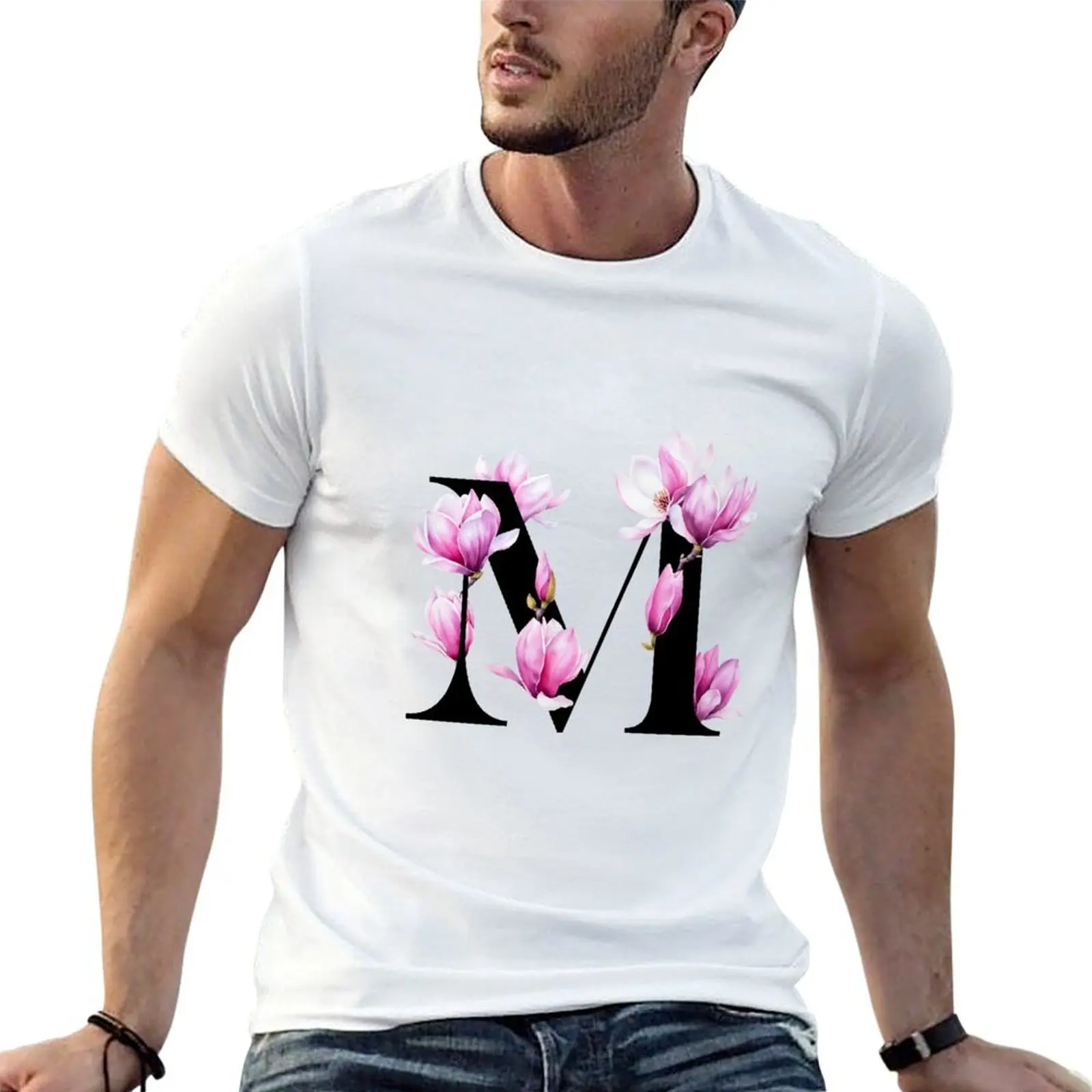 M for Magnolia T-Shirt boys whites cute tops cotton t shirt men