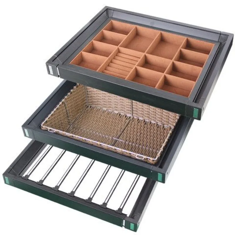 Wardrobe telescopic pants rack, cloakroom damping multi-treasure box multi-functional storage vine basket