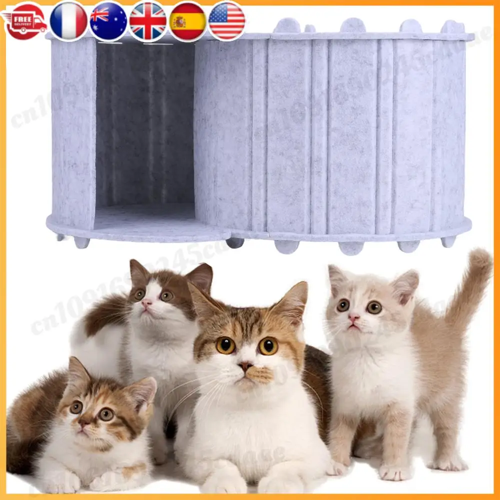 سرير نفق القطط شبه مغلق بيكابو كات كيف قابل للطي بيت الحيوانات الأليفة للقطط والقطط