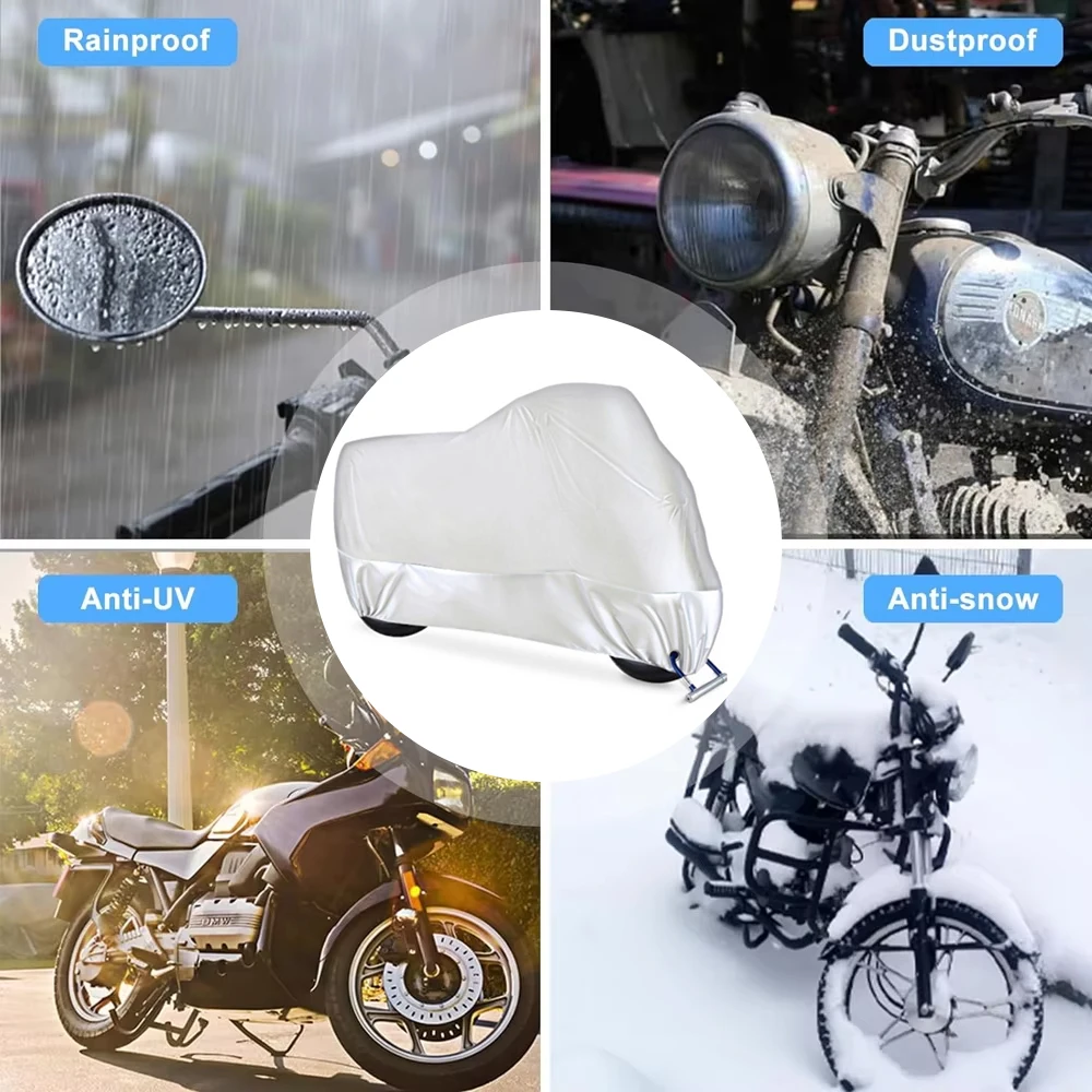 Waterproof Motorcycle Cover Outdoor Indoor Scooter Wear-resistant Fabric Motorbike Cover All Season Dustproof UV Protective