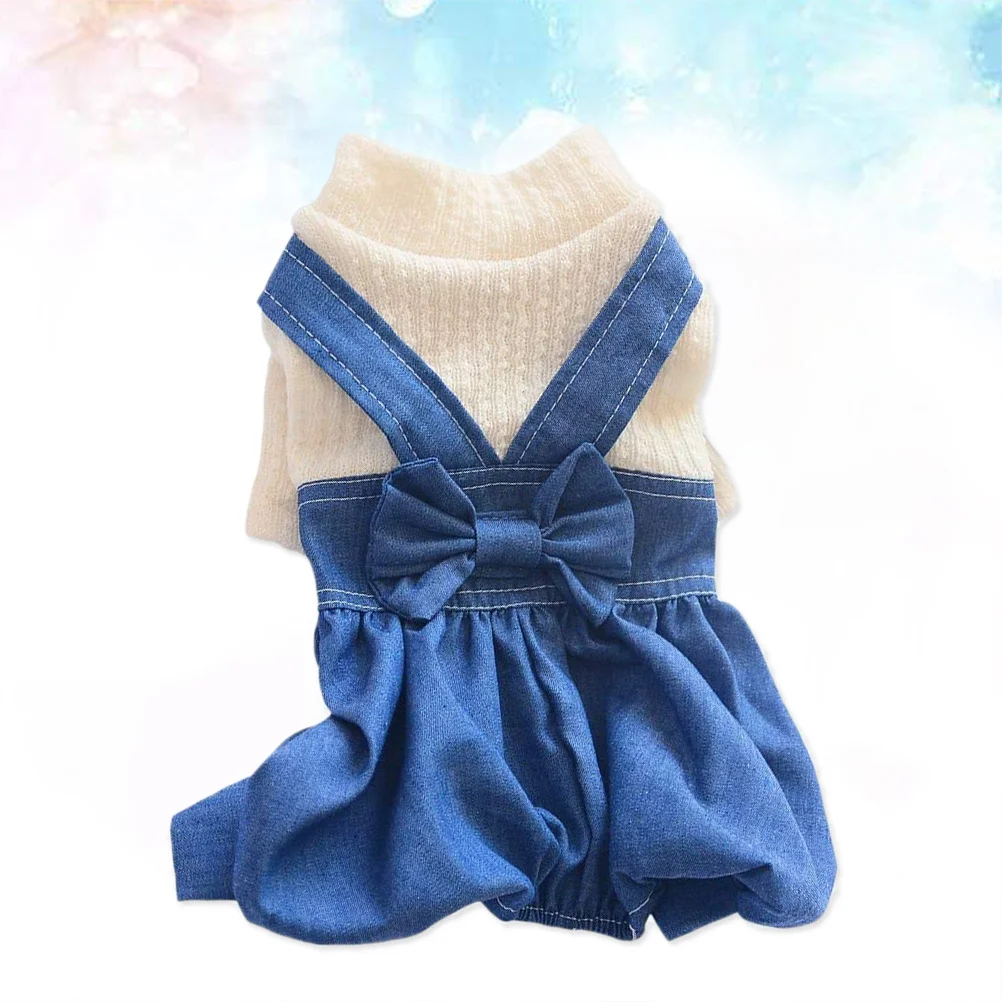 

1Pcs Pet Dog Denim Jacket Bib Pants Small Dogs Puppies Denim Vest Stylish Dog Clothes Lapel Collar