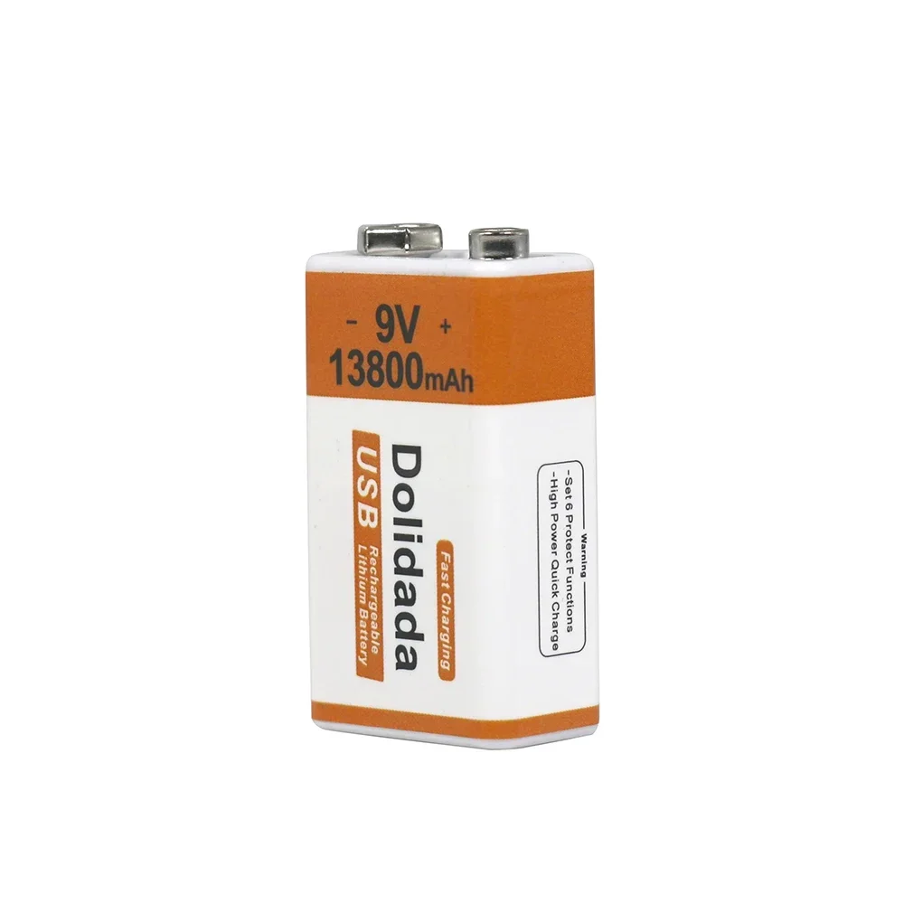 100% nuovo originale 2023 più venduto 9V 13800Mah + USB linea di ricarica rapida batteria ricaricabile agli ioni di litio per torcia elettrica del