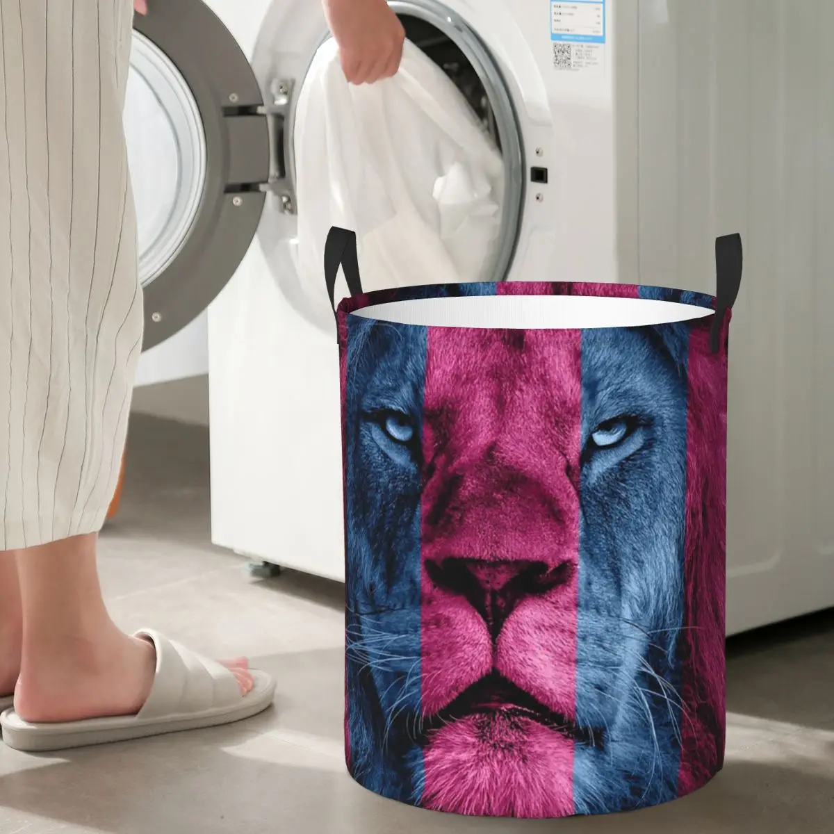 アストンヴィラライオン折りたたみランドリーバスケット汚れた服おもちゃ雑貨収納バスケット大型防水バッグ家庭用子供