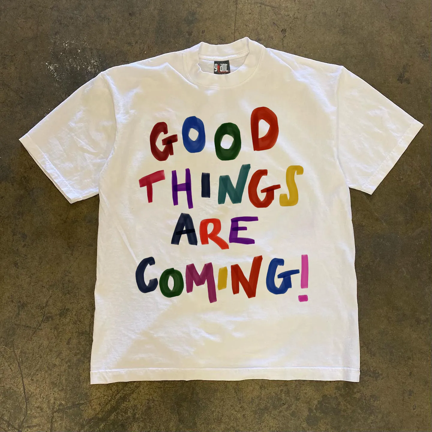 Loose Fit Cotton T-Shirt Double Thread  Short Sleeve Breathable Printed Casual Round Neck for Men and Women