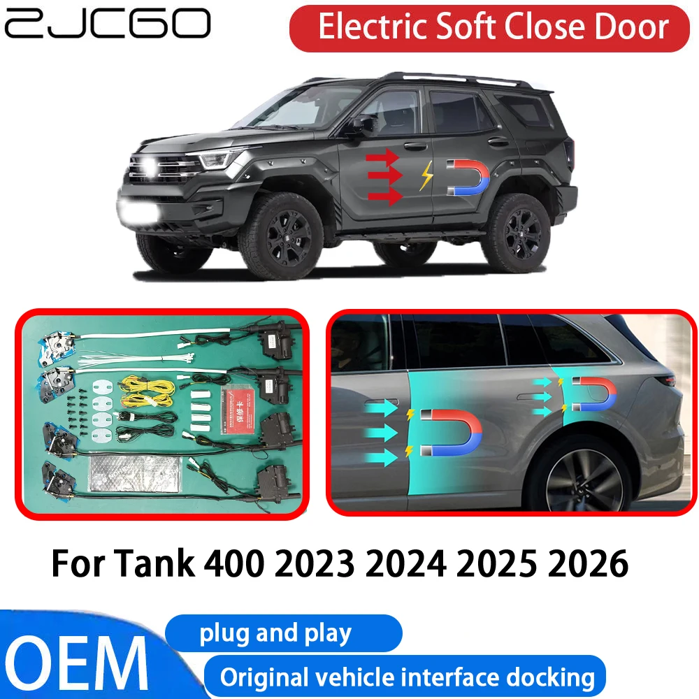 

ZJCGO for Tank 400 2023 2024 2025 2026 Car Automatic Electric Soft Close Door Closer System OEM Plug and Play Comfort Closing