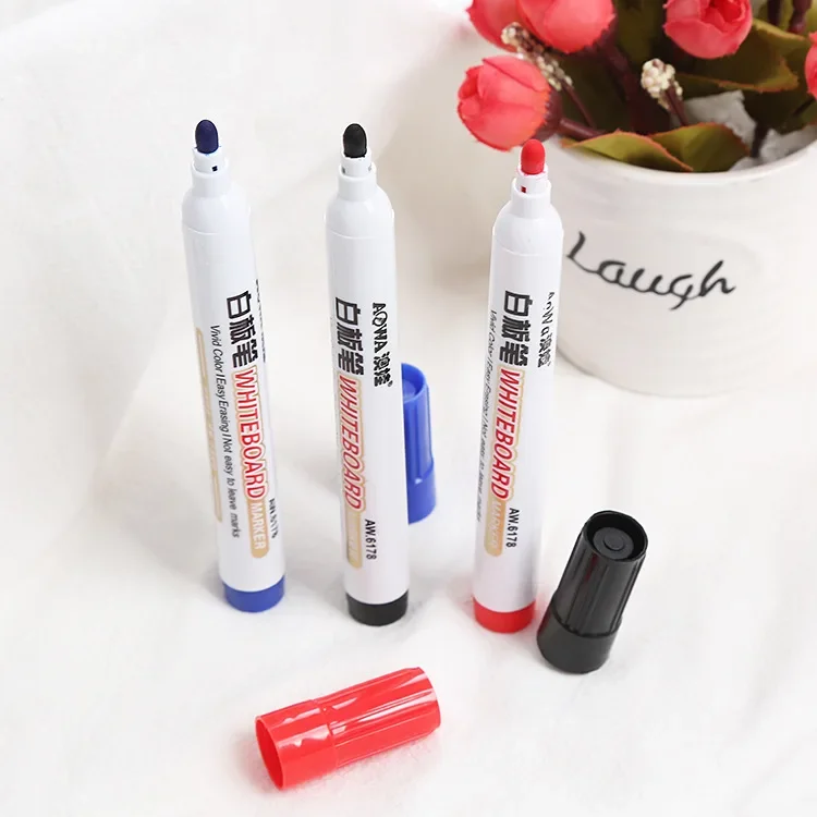 3pcs/set Whiteboard Pen Black Whiteboard Markers Erasable Water-based Markers Pen office Tools Drawing Pen Blue/Black/Red