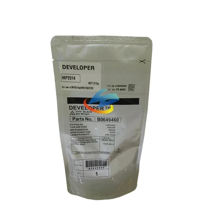 

1PCS MP2014 BK/315g B0649460 Developer Powder Compatible for Ricoh MP-2014 MP2014EN MP2014D MP2014AD IM2700 IM2702