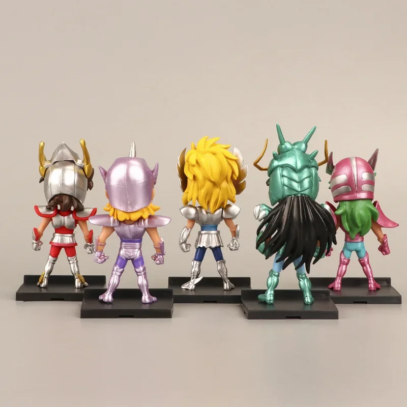 5Pcs/lot Japan Anime Gold Saint Seiya Knights Of The Zodiac PVC Action Figure Model home decoration table Car Cake decor gift