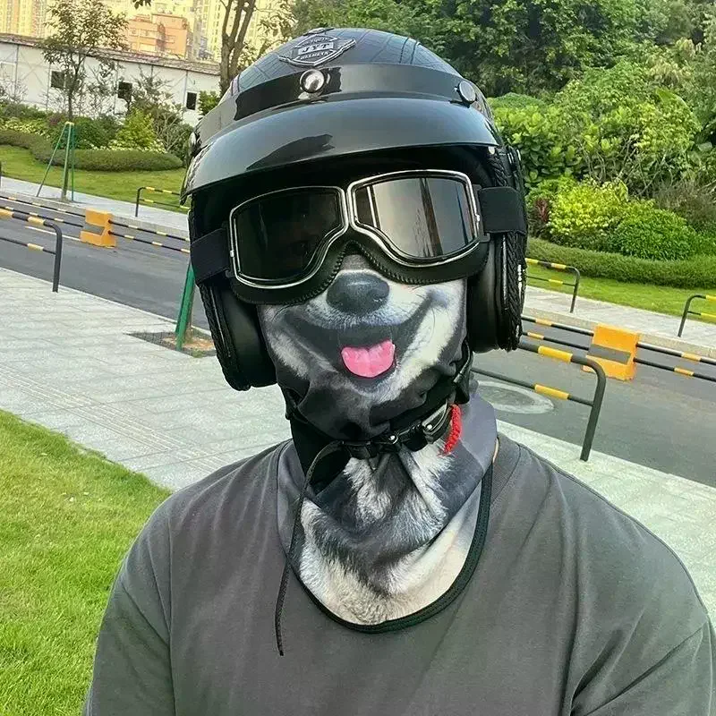 Cute Animal Cat Dog Balaclava Motorcycle Motocross Ski Snowboard Helmet Liner Neck Warmer Face Cap Cycling Headgear
