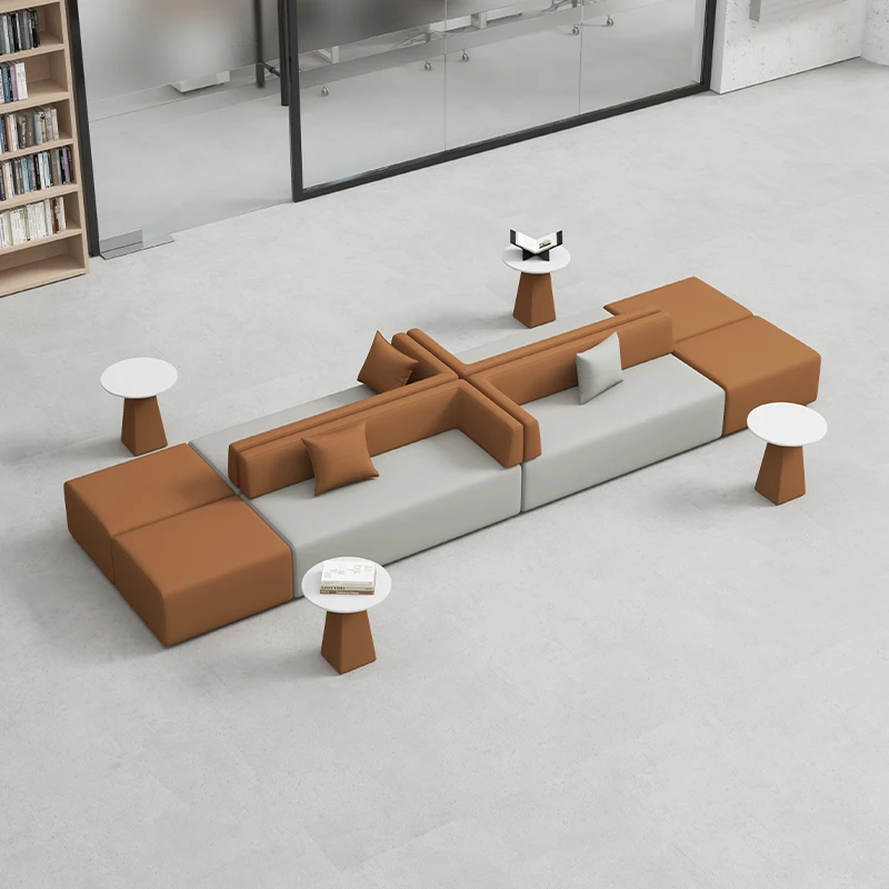 Shopping mall training institution simple modern office rest area front desk leisure reception combination sofa