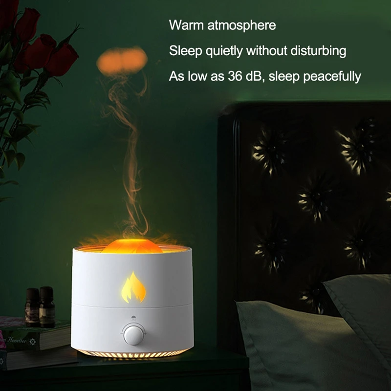 محاكي لهب ناشر زيوت عطرية للعلاج بالروائح ، تخفيف التوتر ، مرطب هواء برائحة الدخان ، من من إنتاج قنديل البحر