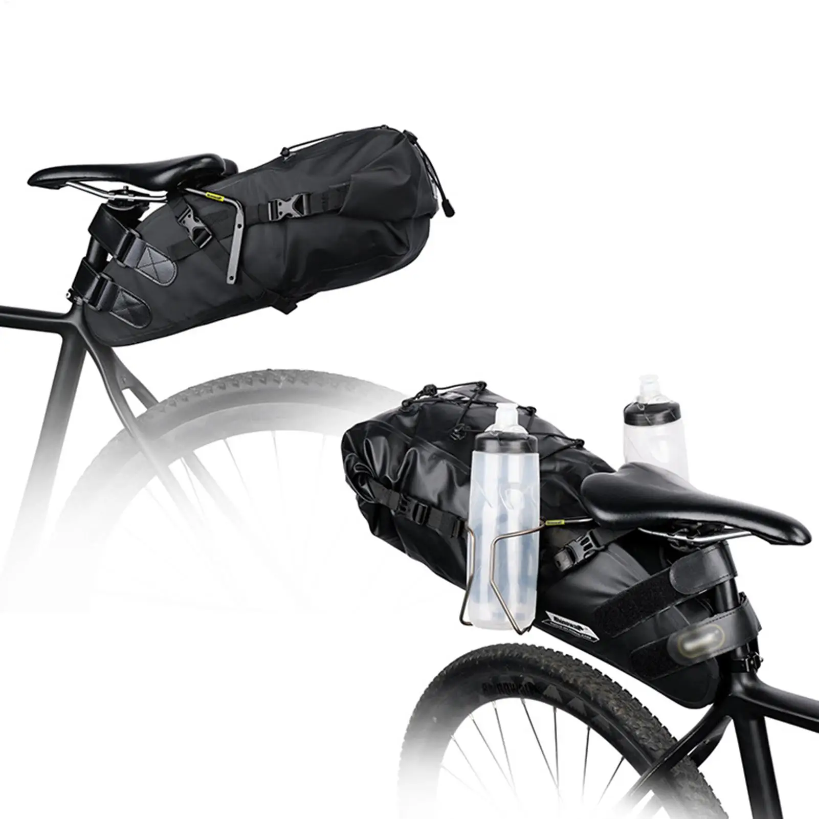 Estabilizadores para bolsa de sillín de bicicleta, soporte para bolsa de sillín, soporte para botella de agua, bolsa para sillín de bicicleta, bolsa antivibración para portaequipajes trasero