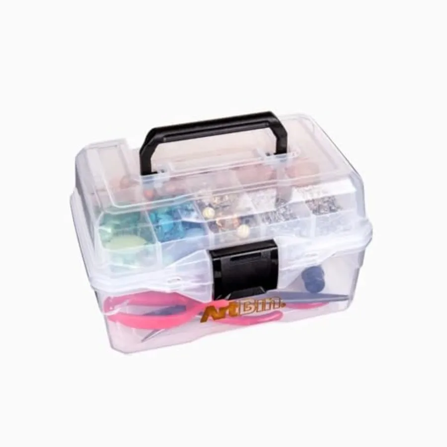 

ArtBin 6890AG Маленькая коробка для проектов Портативный органайзер для рукоделия с подносом для подъема [1] Пластиковый футляр для хранения Прозрачный