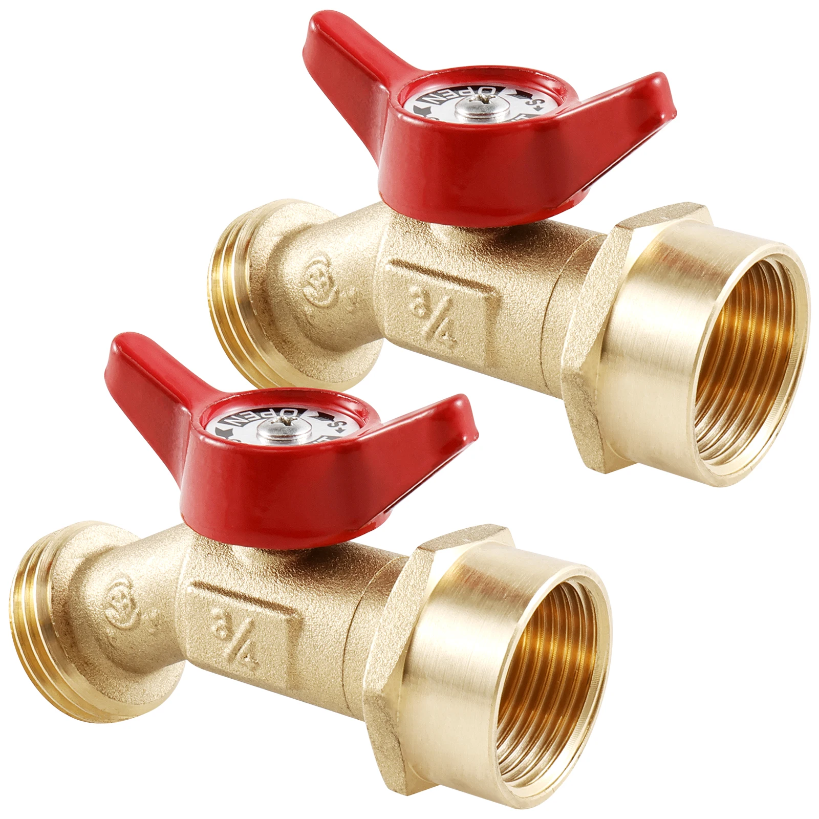 

2Pcs Outdoor Hose Bibb Faucet 1/4-Turn Garden Spigot Heavy Duty Brass Garden Valve 3/4inch Male NPT Outlet Water Spigot Durable