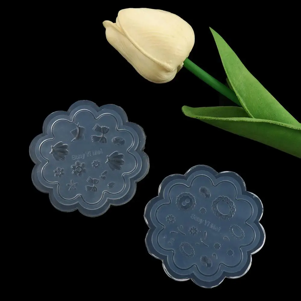 Bownot Girls Nail Jewelry Stone Flower Silicone Carved Mold Silicone Nails Template Nail Decoration DIY Nail Art Mold