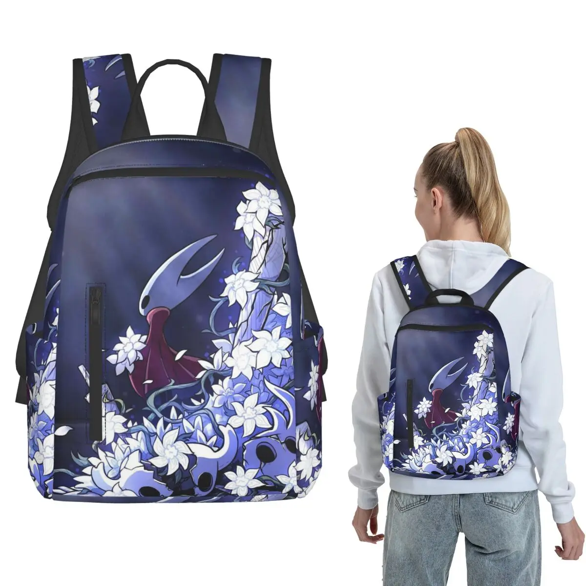 Hollow Knight Hornet Action Adventure (9) Backpack Large Capacity Boys Girls BookBag School Bag Shoulder Bags for Men Women