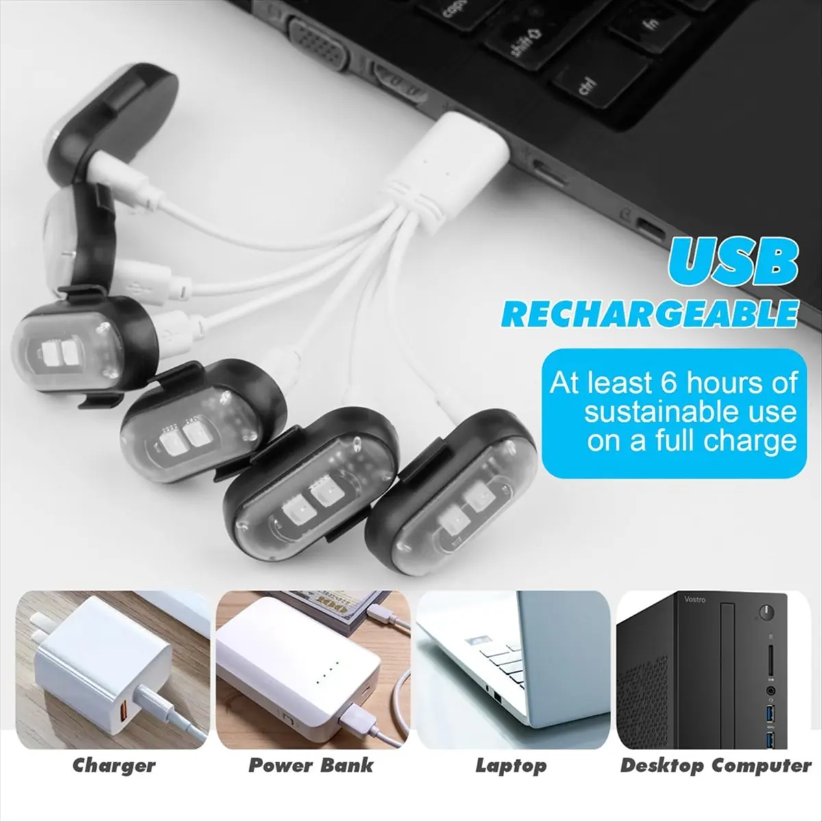 6PCS Wireless LED Lights for Car with Remote Control, Wireless LED Strobe Lights 8 Colors for Car Motorcycle Drone Bike-A46I