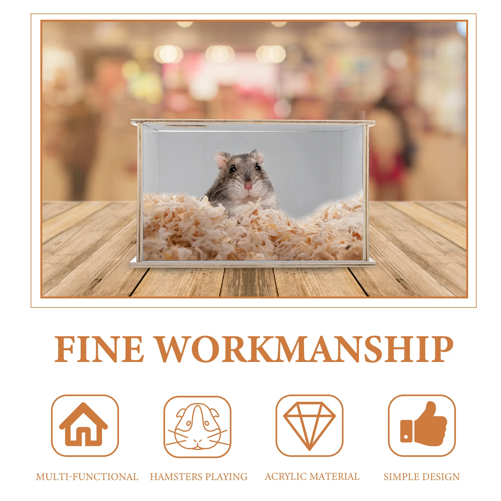 

Hamster Bathtub Acrylic Sand Bath Box For Small Pets Transparent Lightweight Easy Clean Multi-Function Household Pet