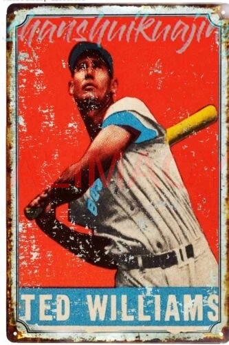 Ted Williams Baseball Legend Rex Sox Tin Sign 8 x 12 ALL METAL sign