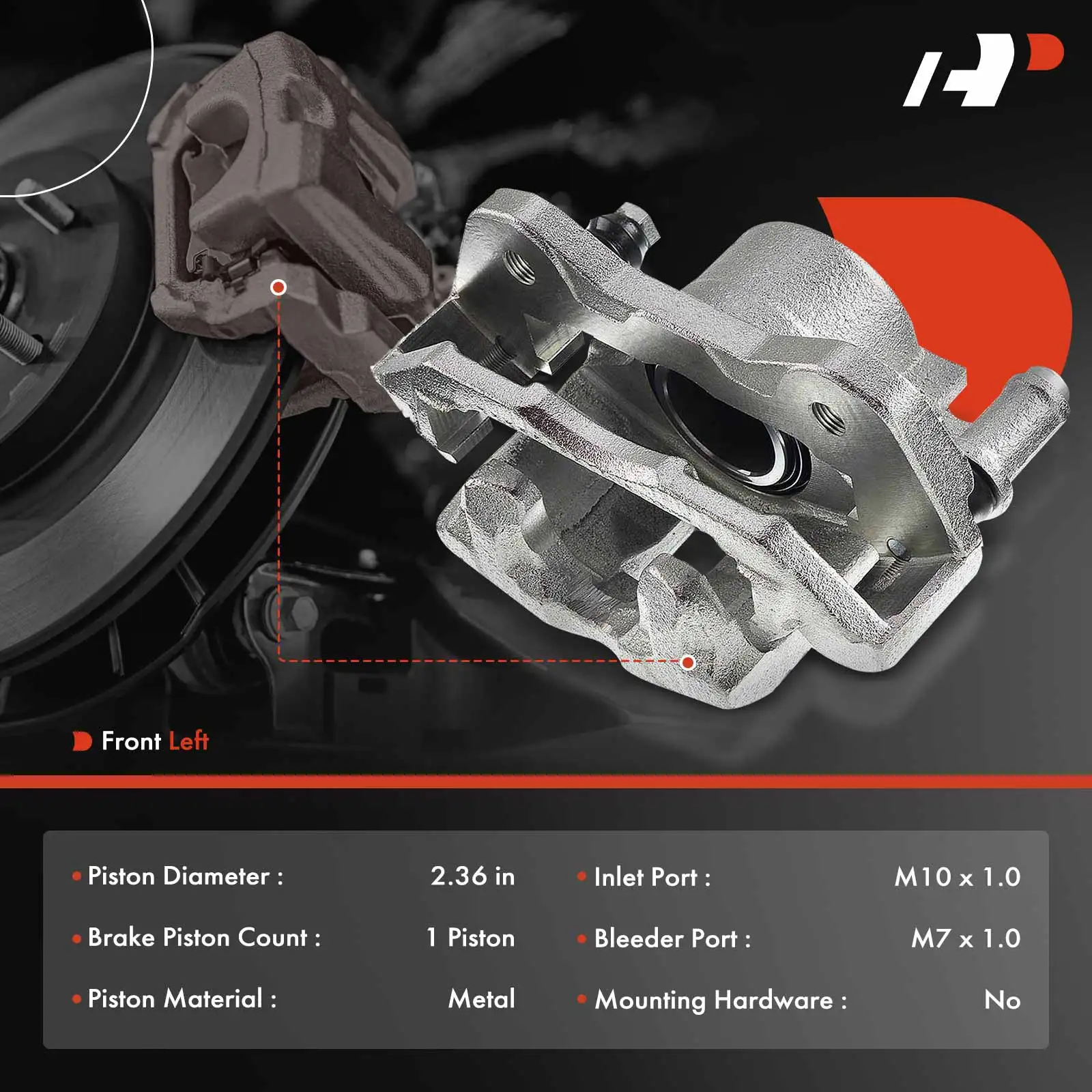 A-Premium Front Left Driver Brake Caliper with Bracket for Isuzu Pickup 1988-1995