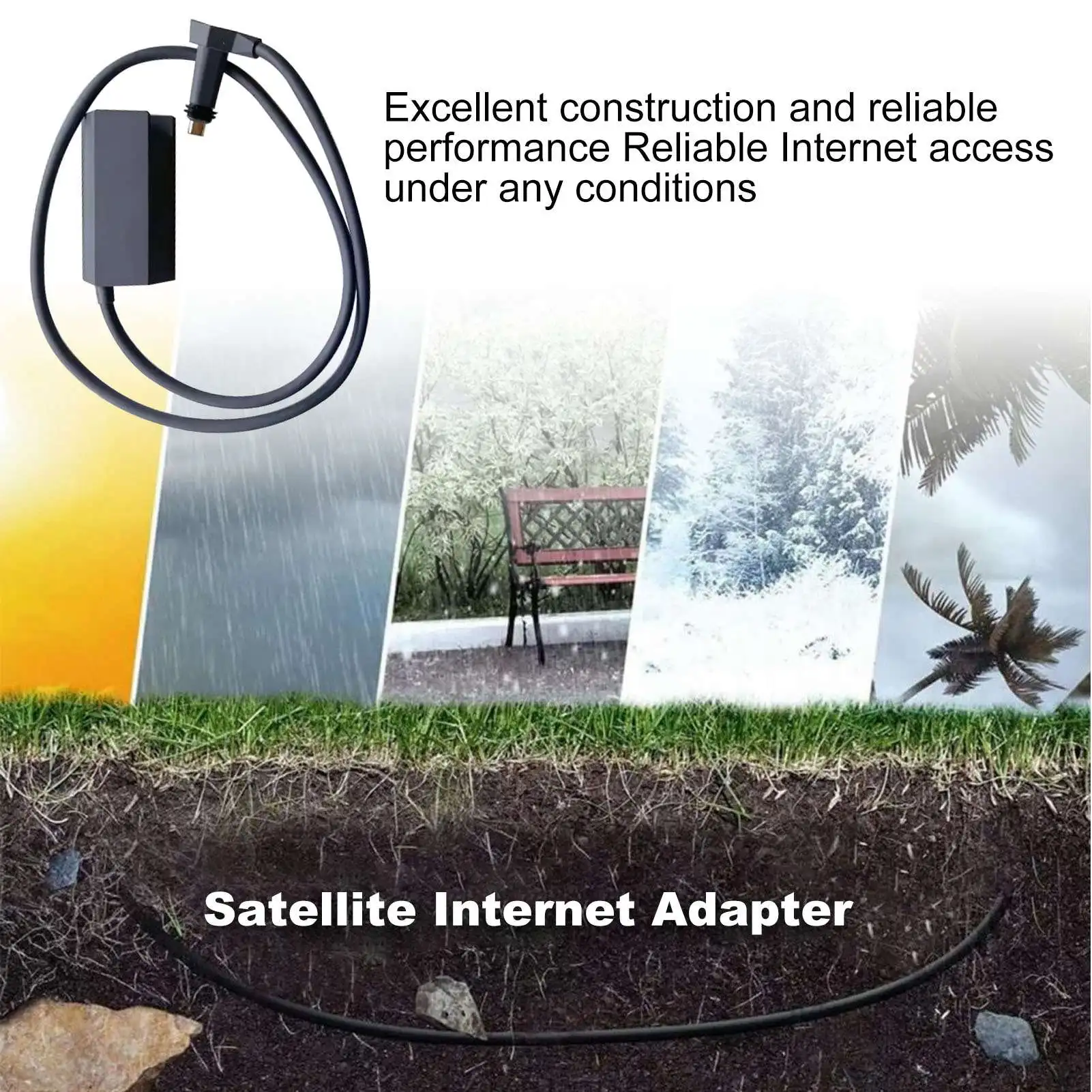 Starlink Ethernet Adapter Rectangle Dish Antenna Satellite USB Internet Powerline Kit for V2