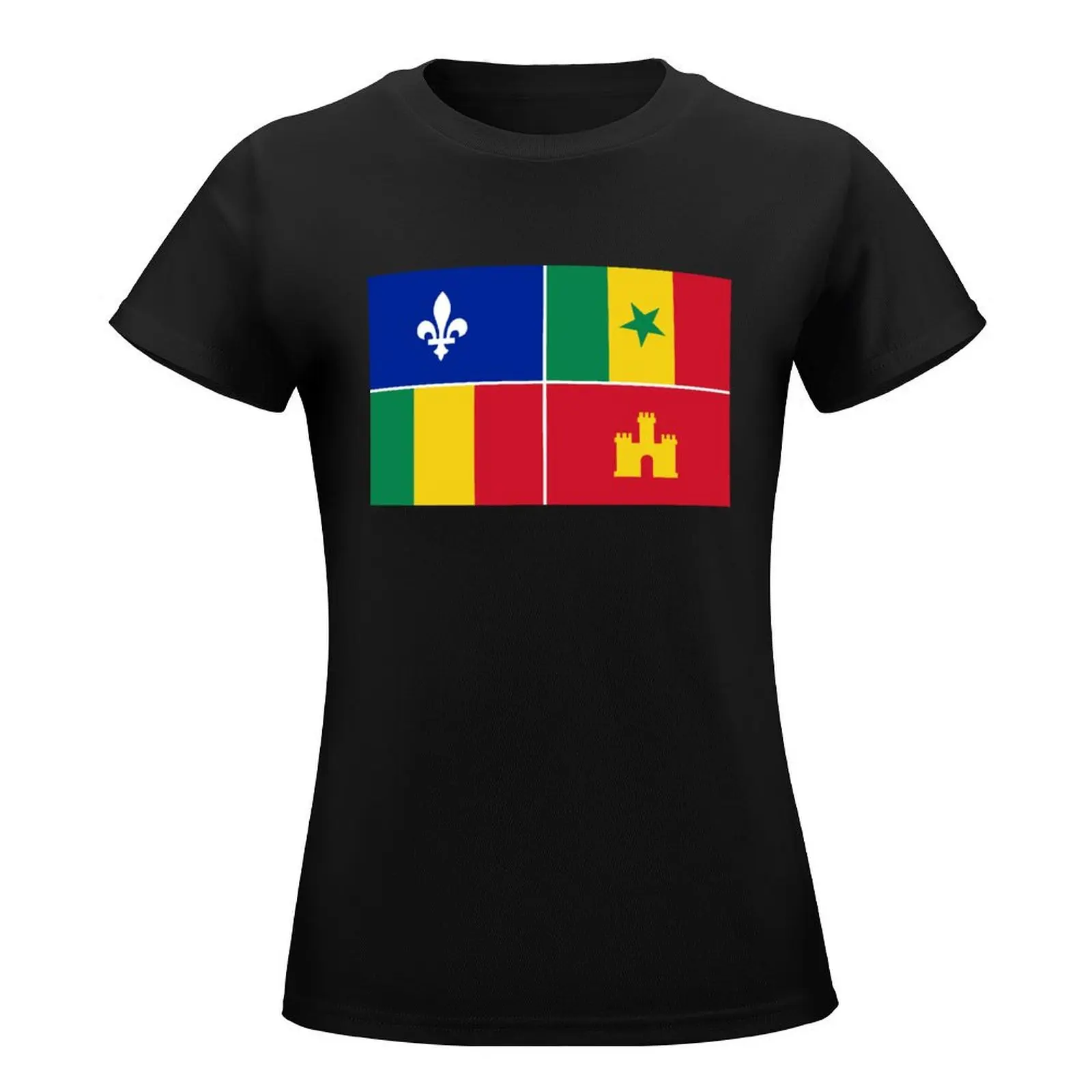 Louisiana Creoolse Vlag T-Shirt Grappige Dame Kleding Kawaii Kleding T-Shirt Vrouwen