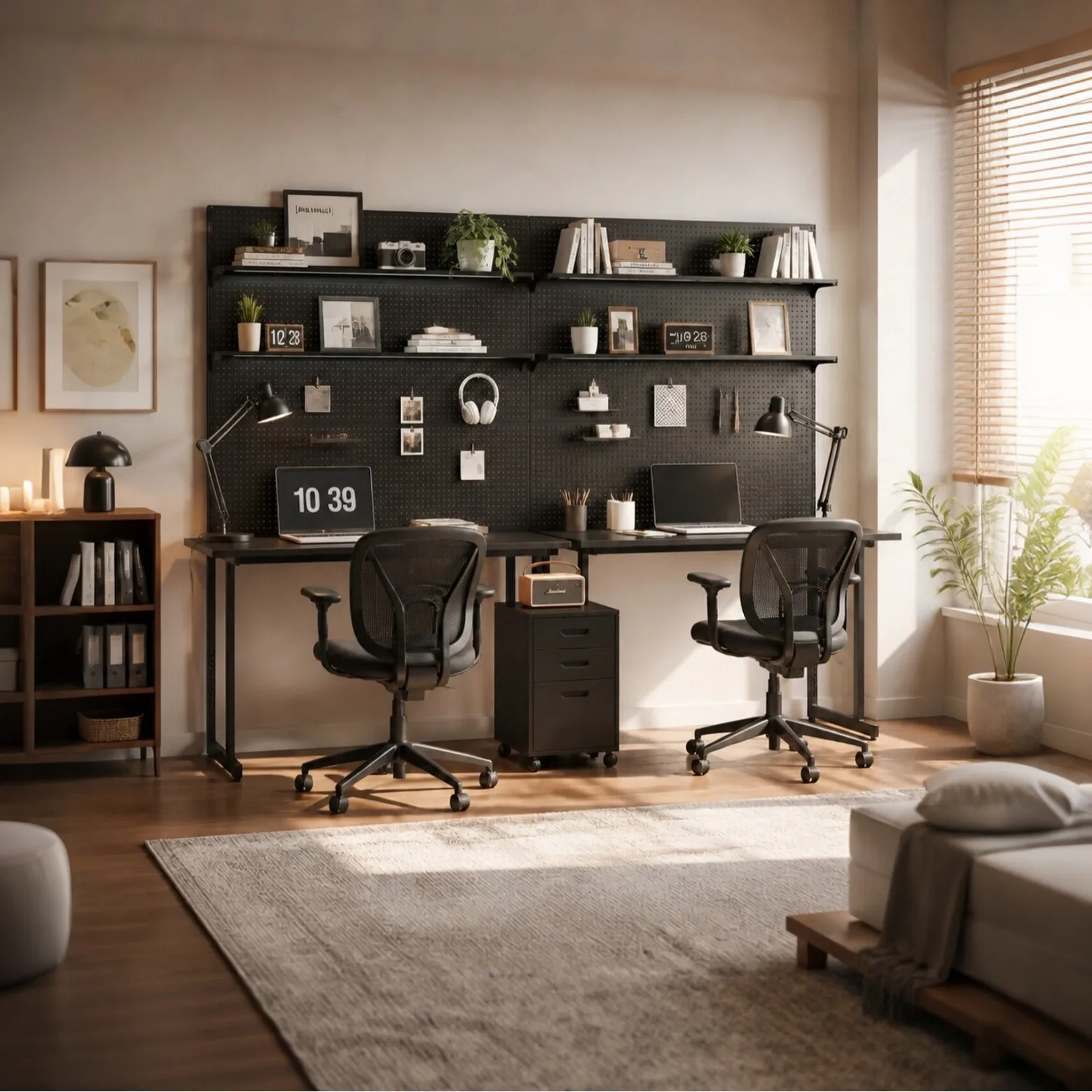 Vertical hole board shelf Floor-to-ceiling desk storage rack Shelf Household display shelf Bookshelf No punching storage rack