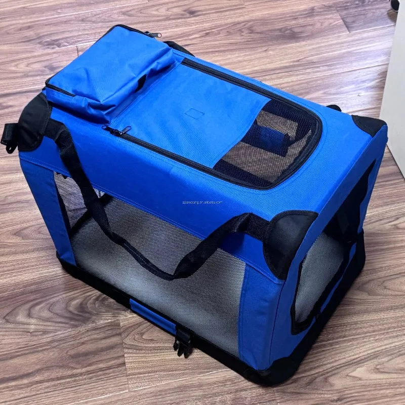

Breathable Polyester Mesh Washable 600D Fabric Pet Crate Carrying Box With Handles & Blanket Transport Box for Travel & Car