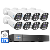 Hiseeu H.265 4K 8MP Color Night Vision 8-Channel POE NVR Outdoor IP Surveillance Security Camera System