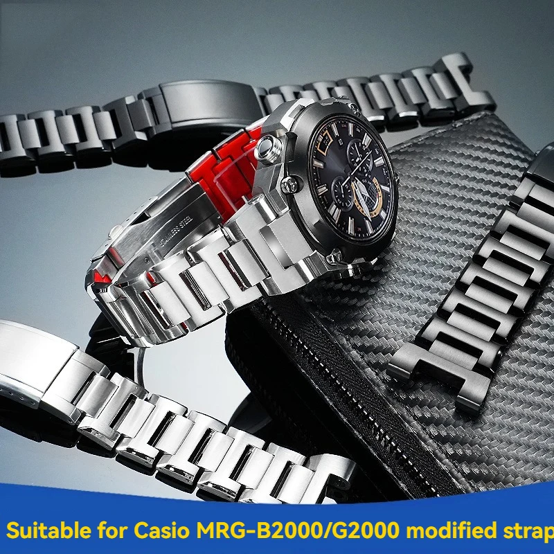 

High quality strap suitable For Casio G-SHOCK series MRG-B2000/MRG-G2000 modified steel strap stainless steel watch chai for men