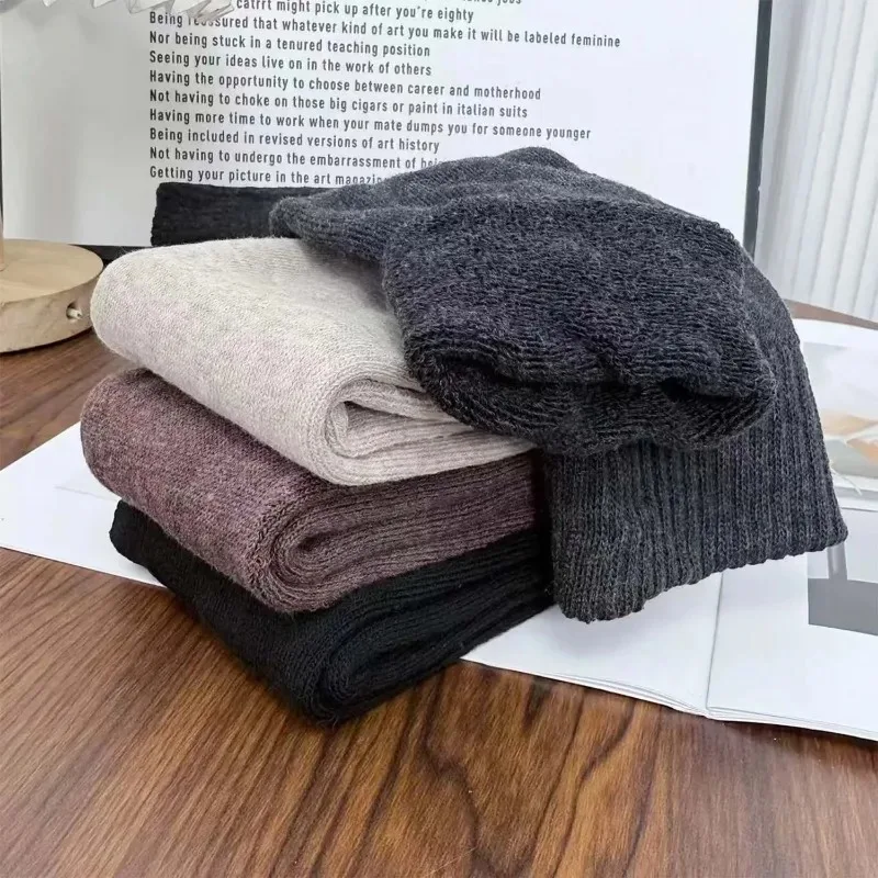 Inverno quente malha sobre o joelho meias engrossar perna alta capa feminina elástica sobre o joelho meia almofada forro proteção contra tempo frio