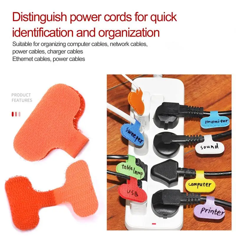 Wire Labels 20X Cord Labels Tags Reusable Wire Markers Write On Cable Identifier Assorted Colors Organizing Wires And