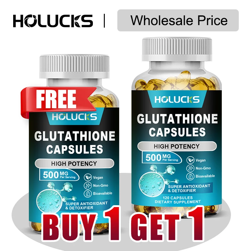 

Buy 1 Get 1 Free! Glutathione 500mg Supplement, for Skin Whitening, Liver Detox & Immune Boost, Anti-Aging, Reduces Dark Spots