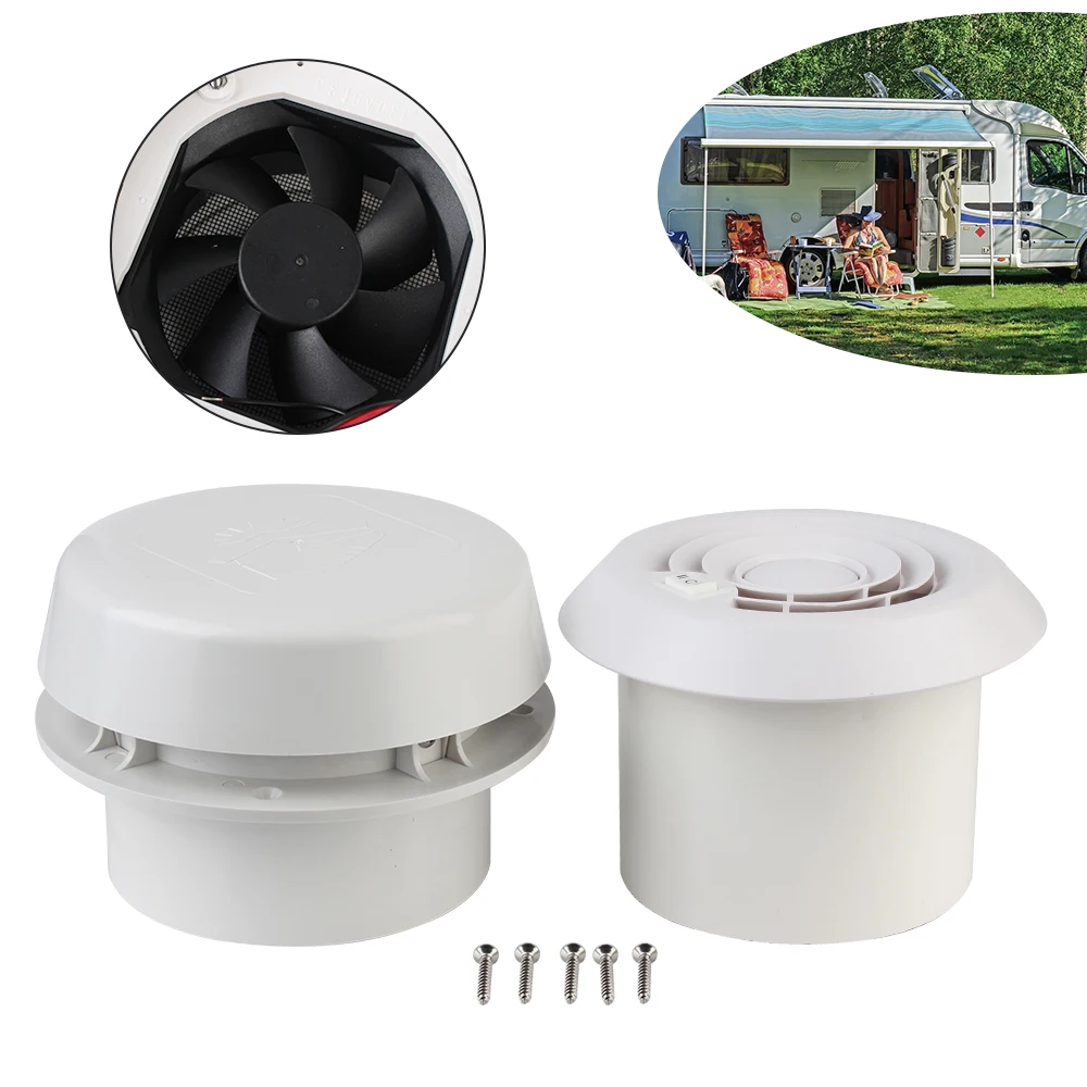 For Rv Trailer Caravan Strong Wind Side Air Outlet Ventilation Exhaust Fans Camper Accessories 12V Car Silent Fan
