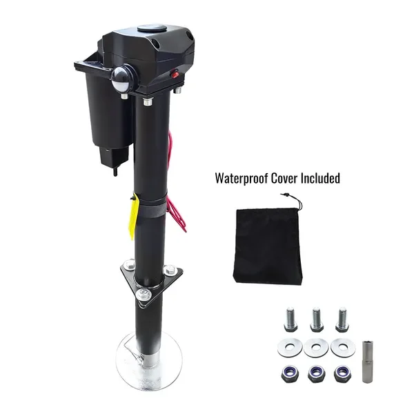 

Электрический домкрат для прицепов на 3500 фунтов, 12 В постоянного тока, подъем 27 футов, с опорной стойкой, для путешествий, прицепов, кемперов, лодок и т.д., водонепроницаемый