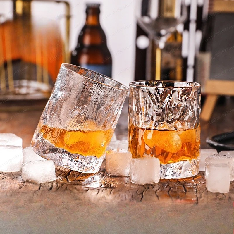 

ins crystal glass glacier whiskey foreign wine cup tree pattern water cup beer cup