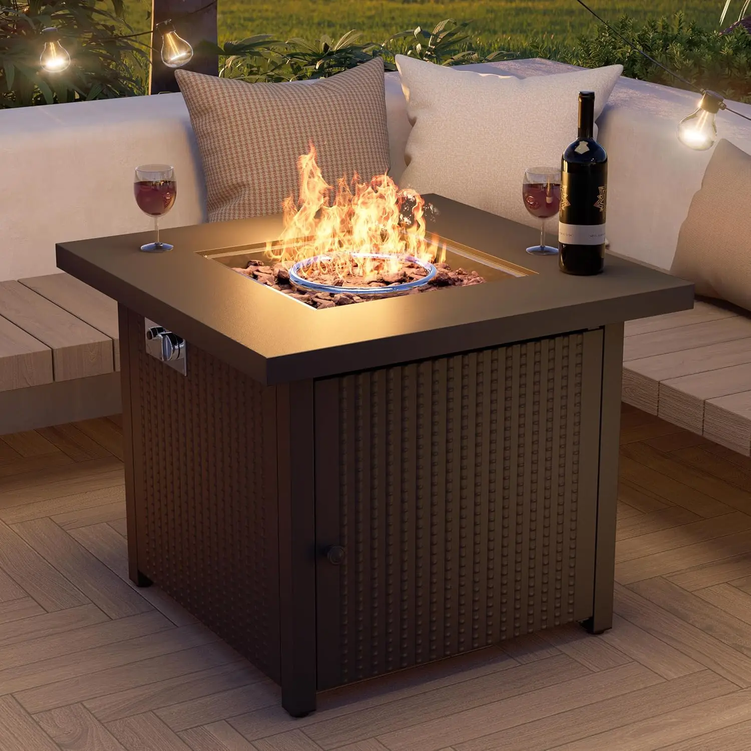 Grand Patio Propane Fire Pit Table, 30 Inch 50,000 BTU, CSA Approved Outdoor Gas Fire Pits Table for Outside Patio, Porch