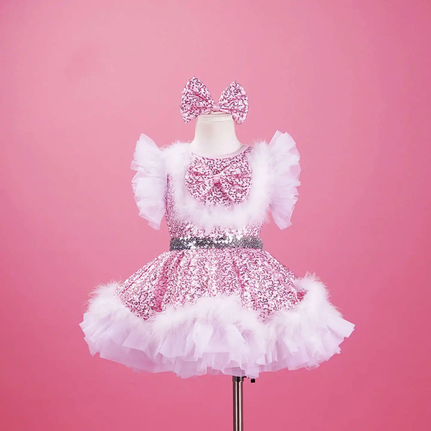 

Princess Skirt Kindergarten International Children's Day Children's Day Silk Skirt Raincoat Skirt Candy Princess Ballet Dress