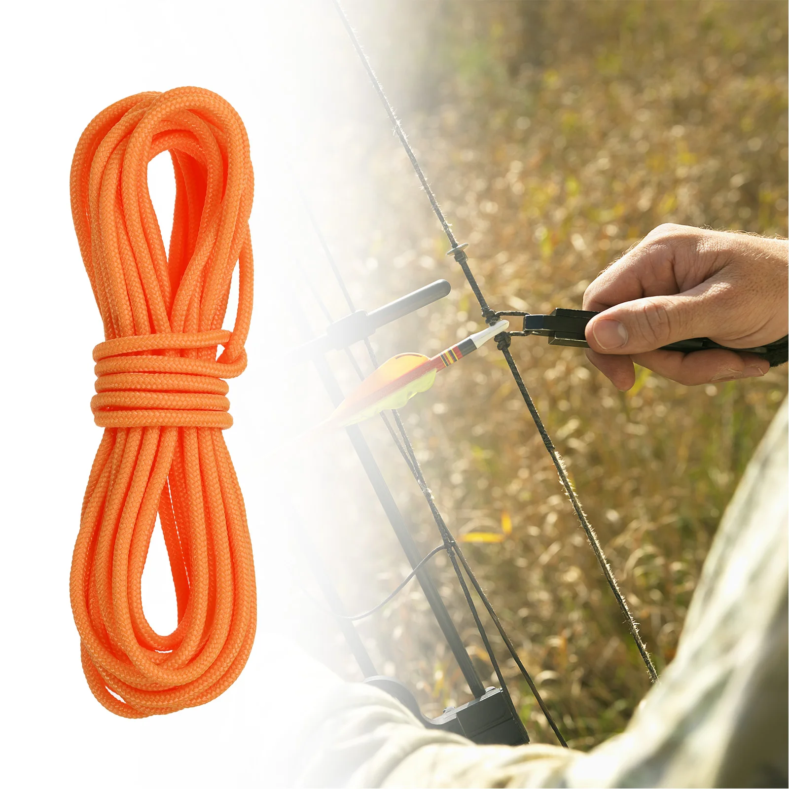 Uxcell Archery D Loop Rope 10 FT Bow D Loop String Release Material Nock Wire Nocking Loop Buckle Ring for Compound Bowstring